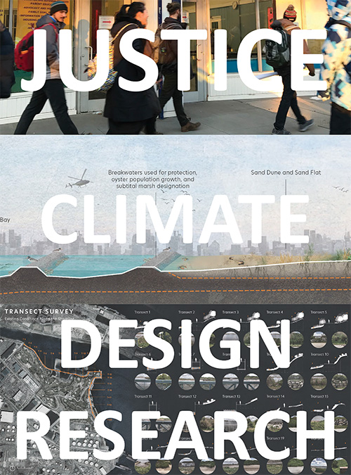 open house flyer - justice, climate, design research collage