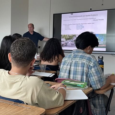 Students in class presentation