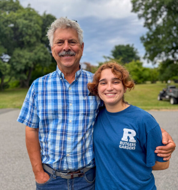 Danielle Lohrman and Steven Kristoph at teaching garden