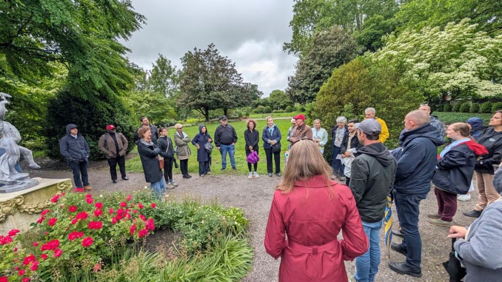 Group taking on tour of the Drumthwacket Estate